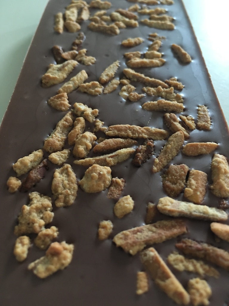 Tablettes choc. lait Pérou 42% & amandes caramélisées