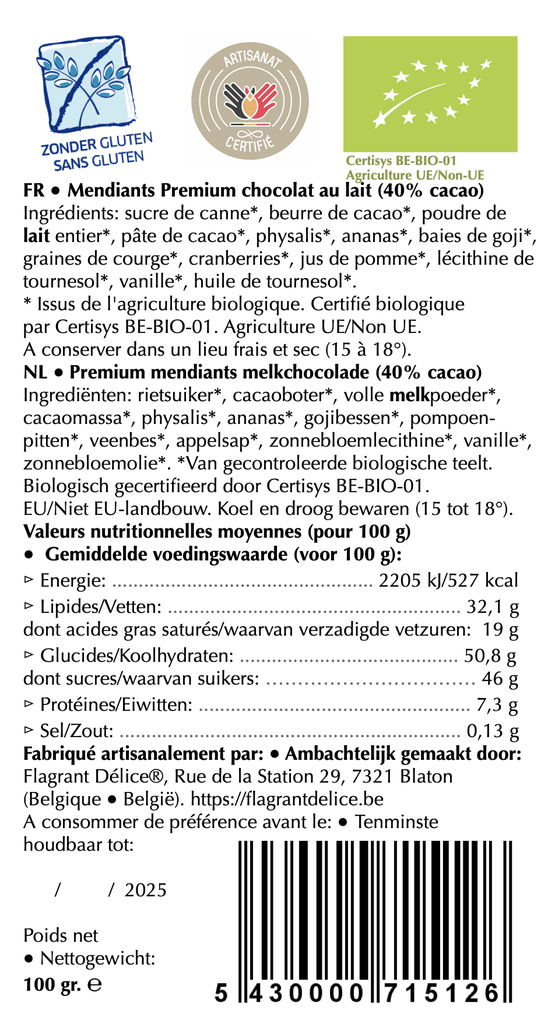 Mendiants choc. lait