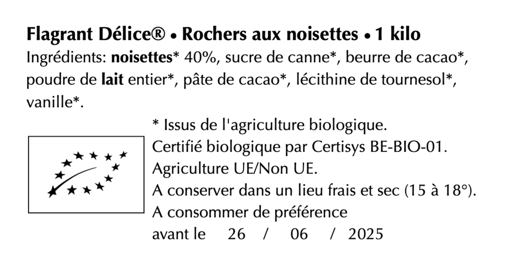 Rochers choc. lait & noisettes - Vrac