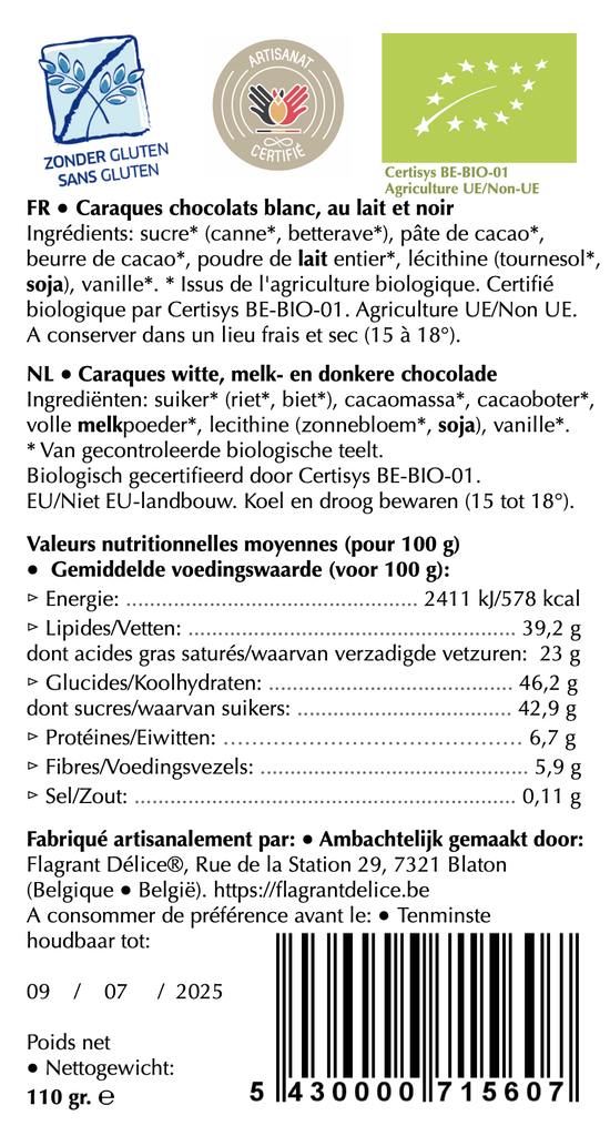 Caraques 3 chocolats Fête des Mères