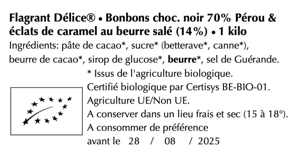 Bonbons choc. noir & éclats de caramel au beurre salé - Vrac