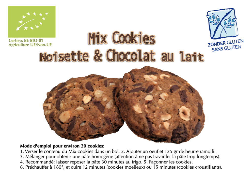 Mix pâte à cookies choc. lait & noisette