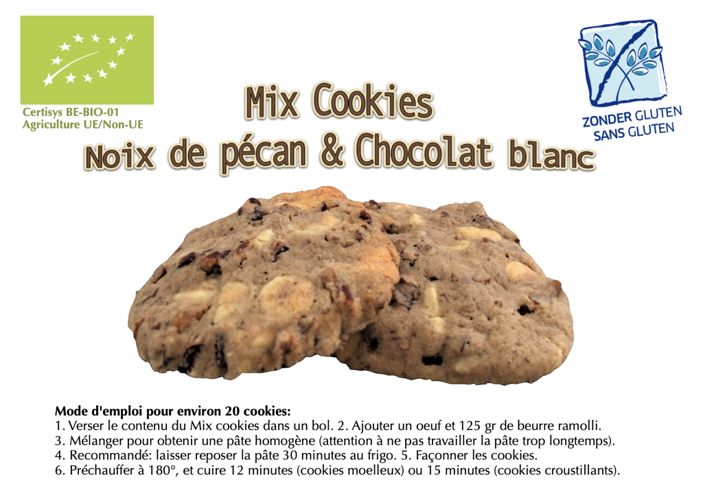 Mix pâte à cookies choc. blanc & noix de pécan