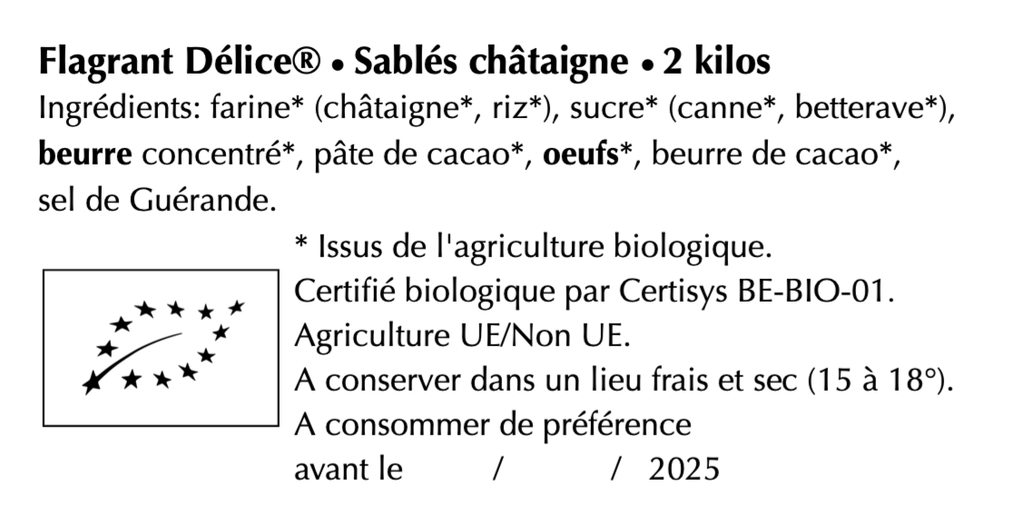 Sablés châtaigne - Vrac