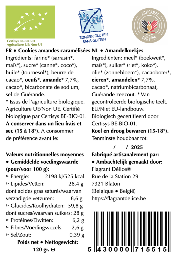 Cookies amandes caramélisées