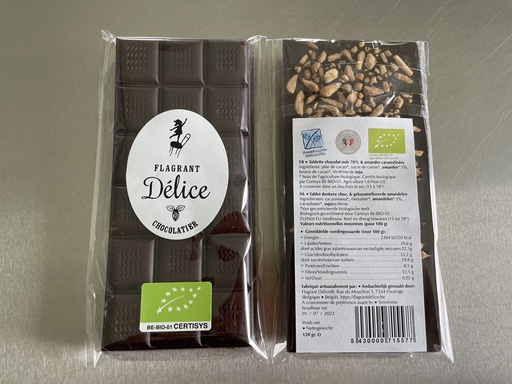 ​Tablette choc. noir & amandes caramélisées