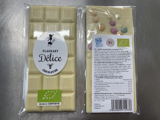 ​Tablette choc. blanc & Smarties