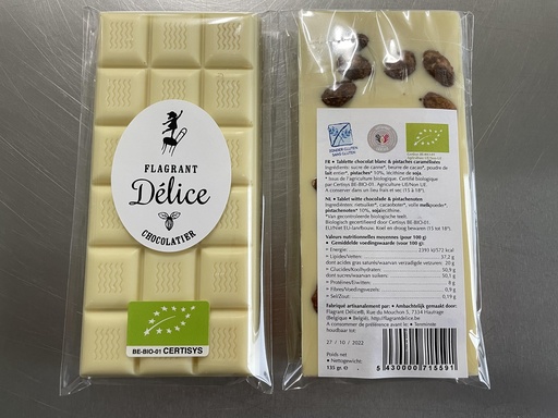 ​Tablette choc. blanc & pistaches caramélisées