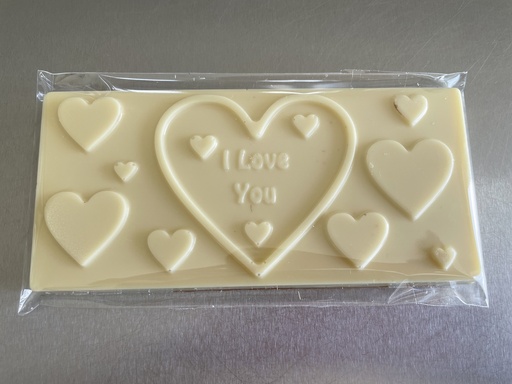 Tablette choc. blanc "I Love You"