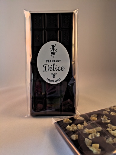 ​Tablette choc. noir & gingembre confit