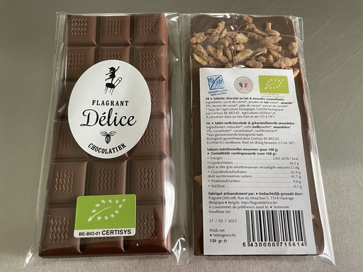 ​Tablette choc. lait & amandes caramélisées